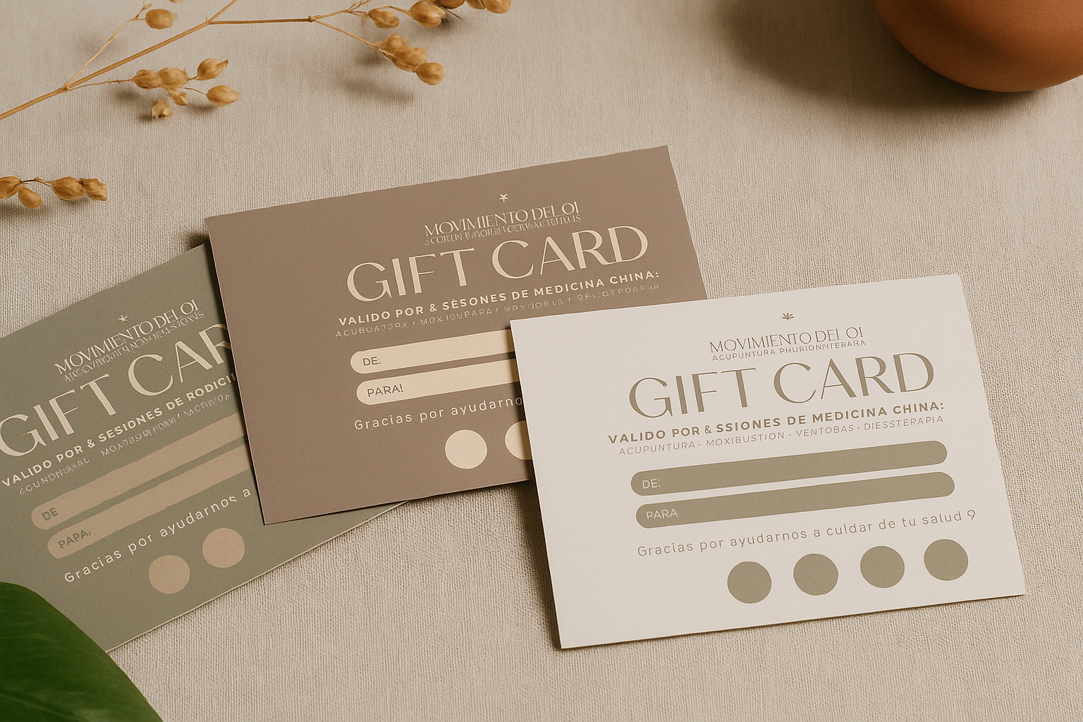 Gift Card Movimiento del Qi - regala sesiones de acupuntura en Providencia